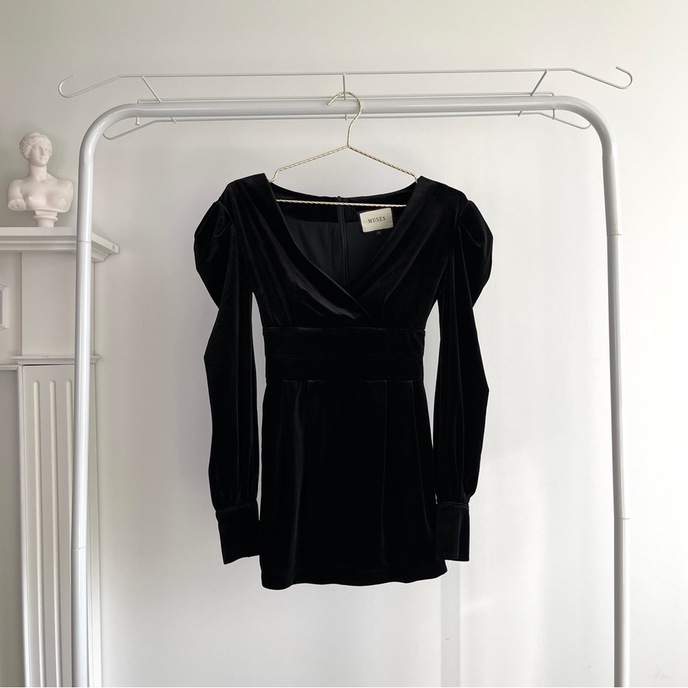 Black Velvet Mini Dress